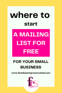 WHERE TO START A MAILING LIST FOR FREE FOR YOUR SMALL BUSINESS ON YELLOW BACKGROUND